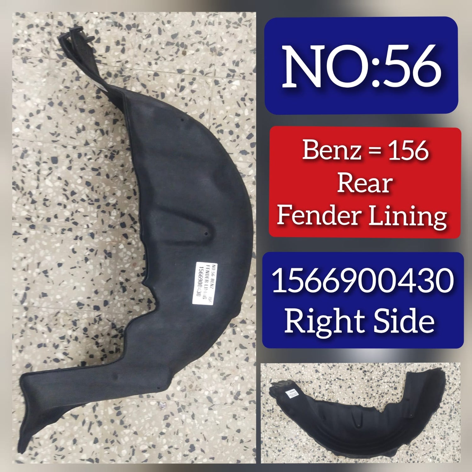 Rear Left Fender Liner 1566900430 A1566900430 Compatible With MERCEDES-BENZ GLA-CLASS W156 Tag-FEM-56