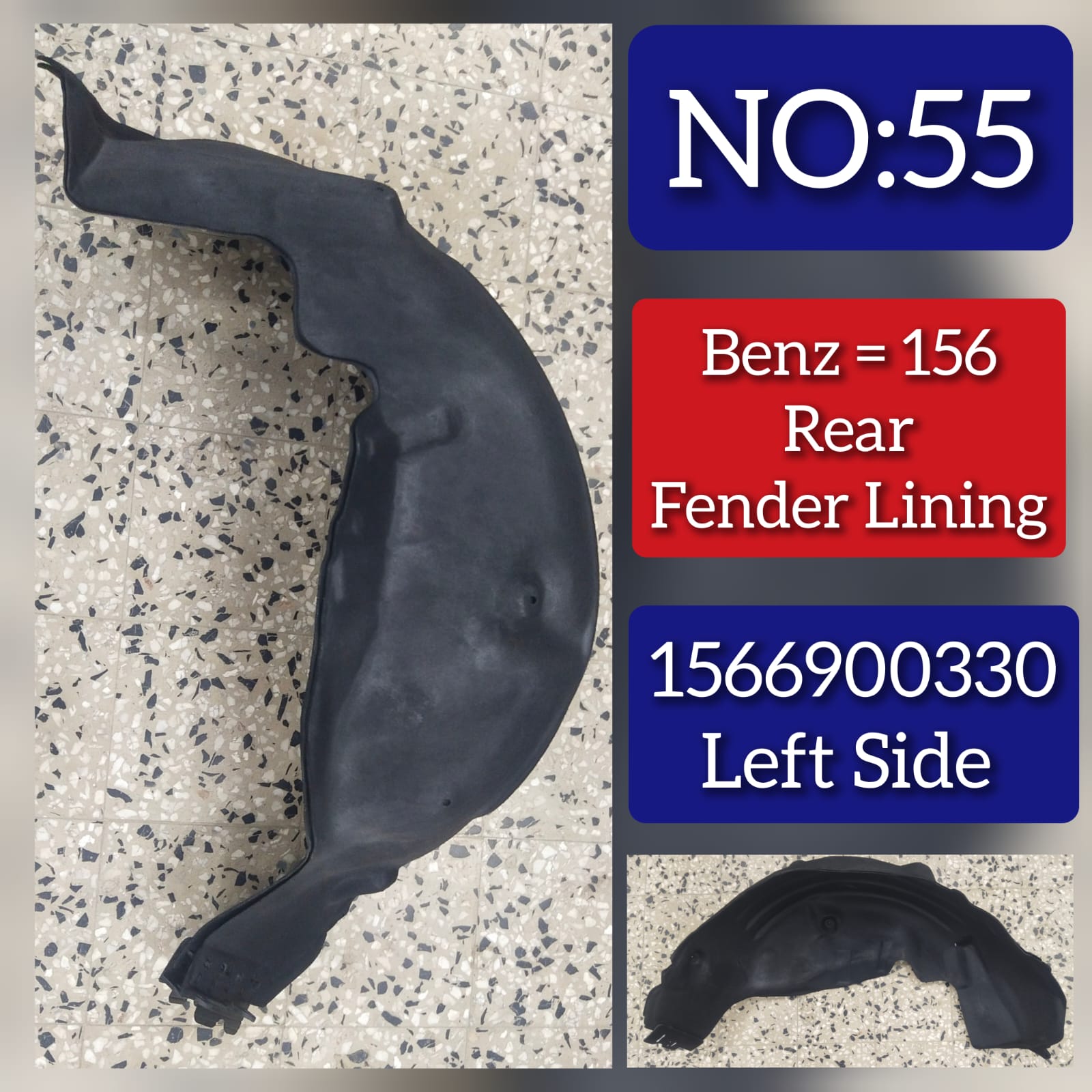 Rear Left Fender Liner 1566900330 Compatible With MERCEDES-BENZ GLA-CLASS W156 Tag-FEM-55