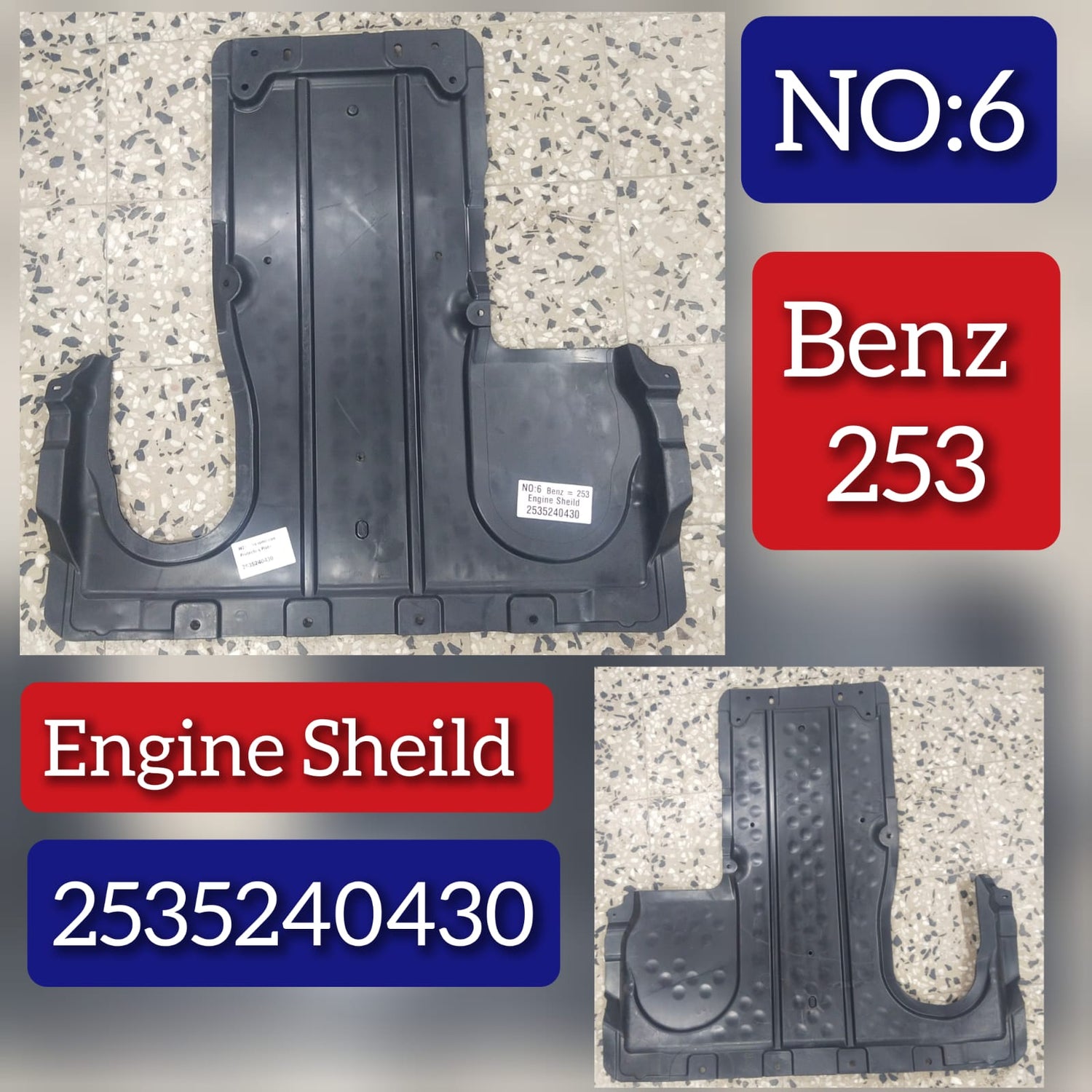 Gearbox Under Cover Guard 2535240430 Compatible with Mercedes-Benz GLC C253 Tag No.6