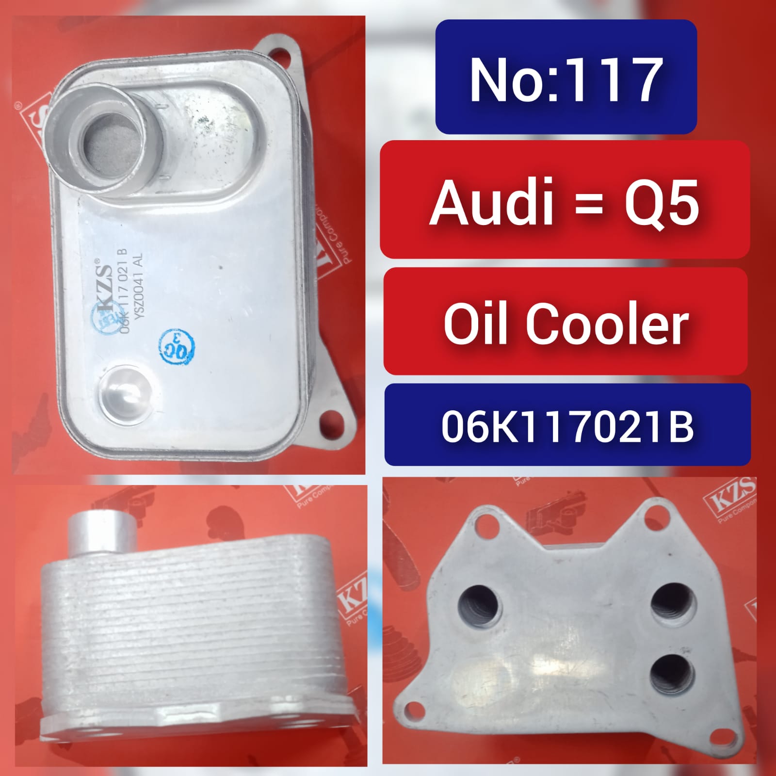 Oil Cooler 06K117021B Compatible With AUDI Q5 (FYB, FYG) & VW TIGUAN ALLSPACE (BW2, BJ2) Tag-O-117