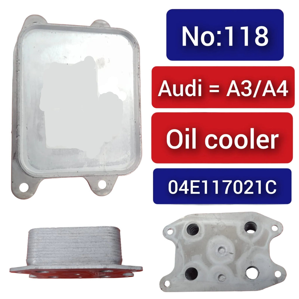 Oil Cooler 04E117021B 04E117021C 04E117021K Compatible With AUDI A4 B9 (8W2, 8WC) | A4 / S4 & Q3 (8UB, 8UG) &  SKODA OCTAVIA III (5E3, NL3, NR3) & VW BEETLE (5C1, 5C2) Tag-O-118