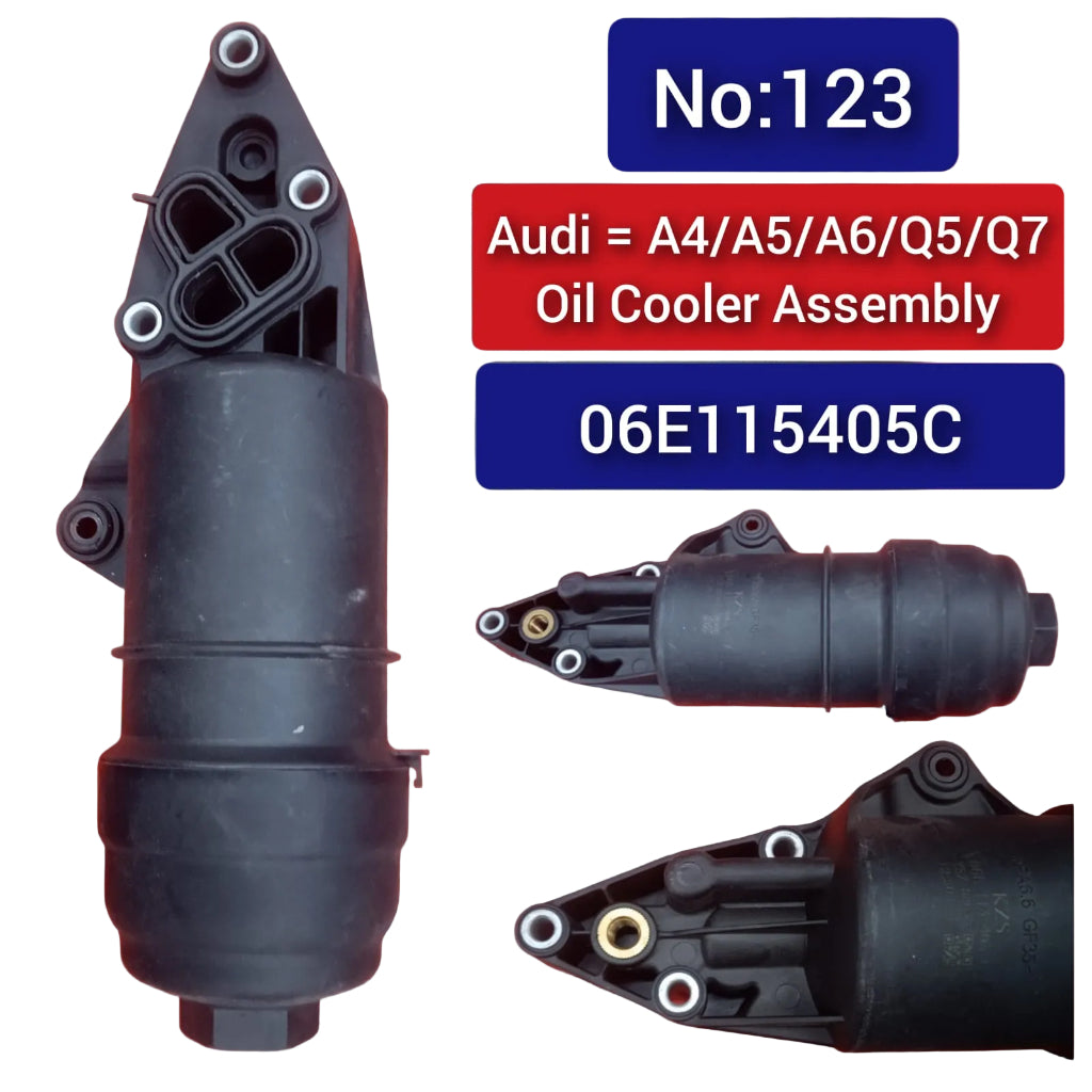 Oil Cooler Assembly 06E115405A 06E115405C 06E115405K  Compatible With Audi A4 A5 A6 Q5 Q7  Tag-O-123