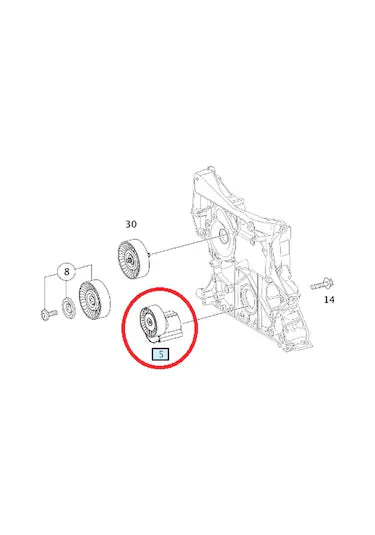 Belt Tensioner With Pulley 2712000470 Compatible with MERCEDES-BENZ C-CLASS (W204) & E-CLASS (W212) & CLS (C218) & S-CLASS (W221, V221) & SLC (R172)