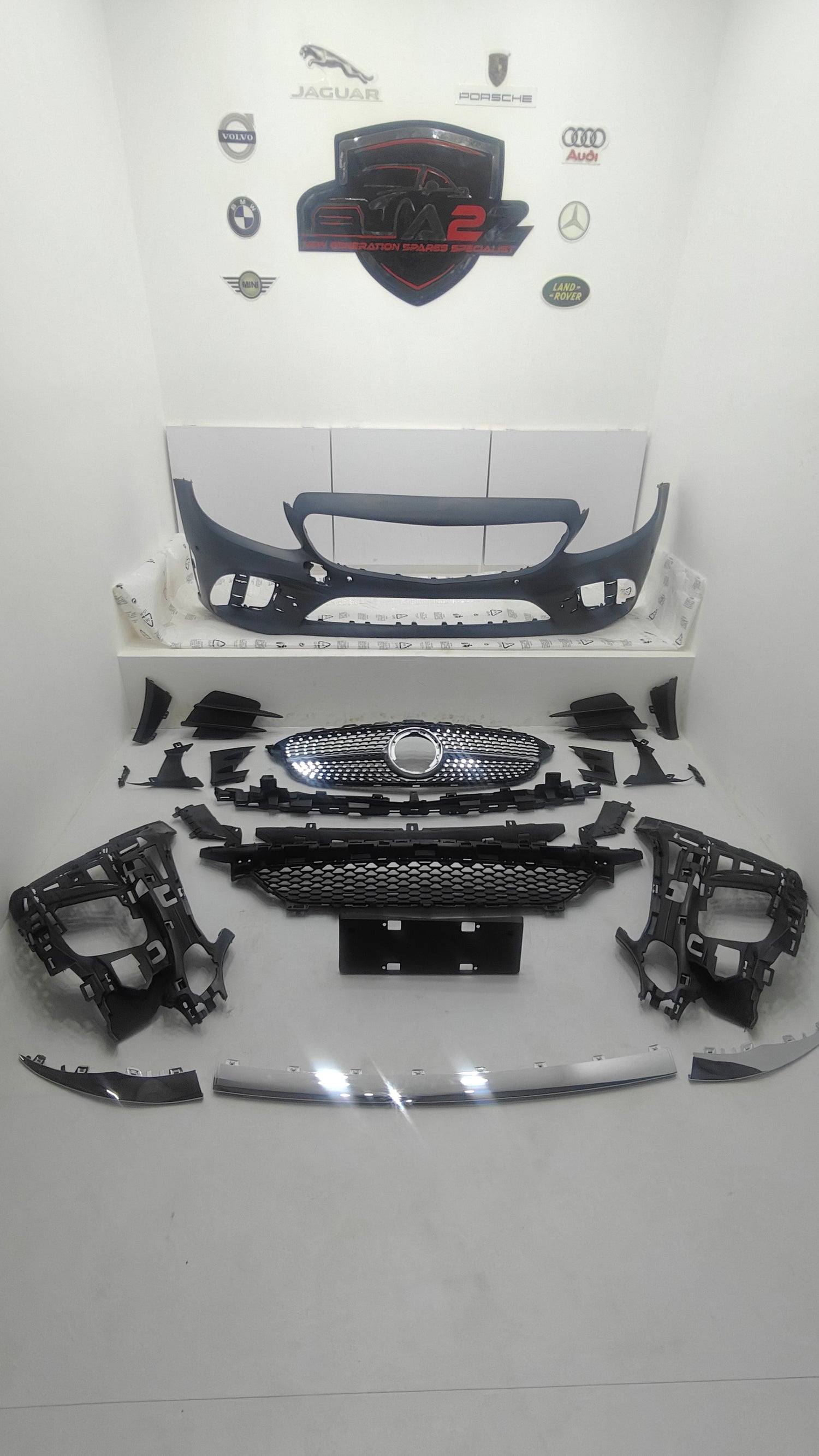 Front Bumper Kit FBK201 2058802305 Compatible With Mercedes Benz W205 (2015-21)