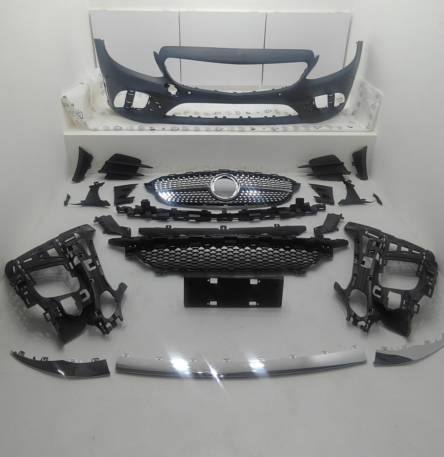 Front Bumper Kit FBK201 2058802305 Compatible With Mercedes Benz W205 (2015-21)