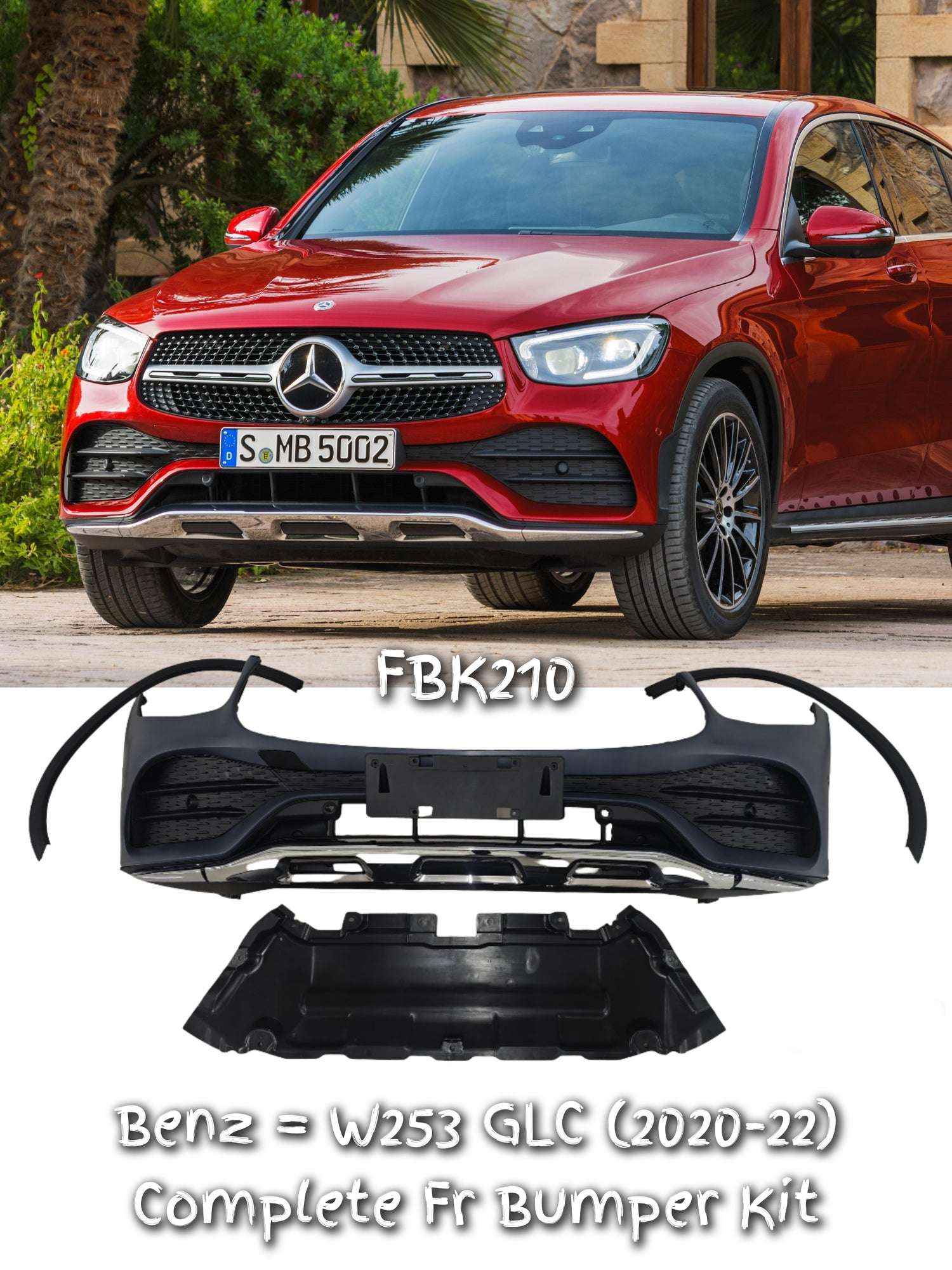 Front Bumper Kit 2538856204 Compatible With Mercedes Benz GLC W253 (2015-2020) FBK210