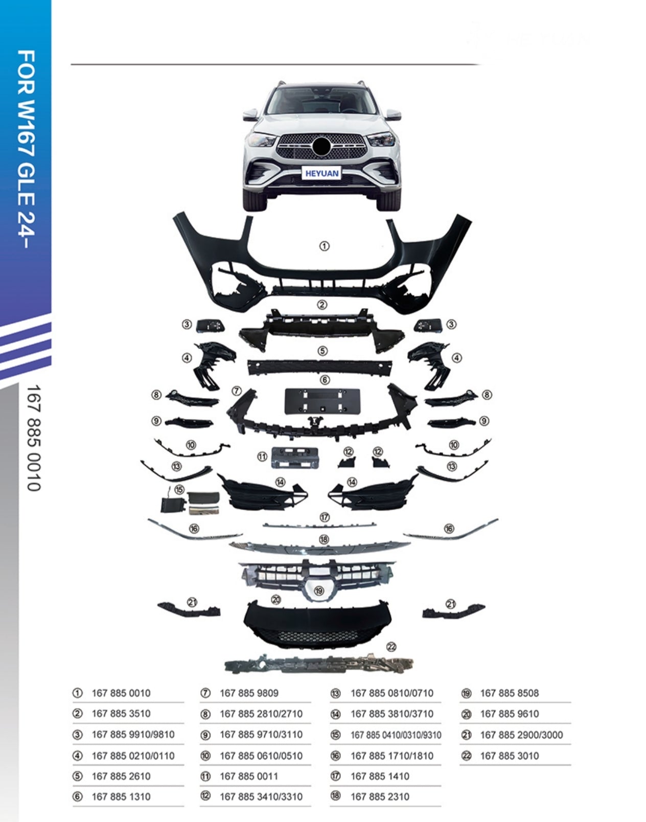 Front Bumper Kit 1678850010 Compatible With Mercedes Benz GLE Class W167 (2020-25) FBK212