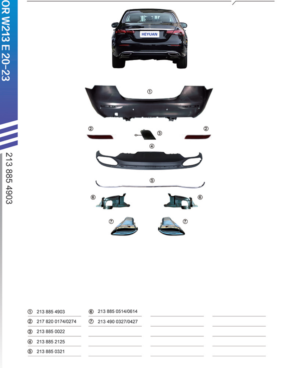 Rear Bumper Kit 2138854903 Compatible With Mercedes Benz E-Class W213 (2020-23) RBK2