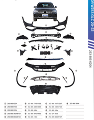 Front Bumper Kit 2538856204 Compatible With Mercedes Benz GLC W253 (2015-2020) FBK210