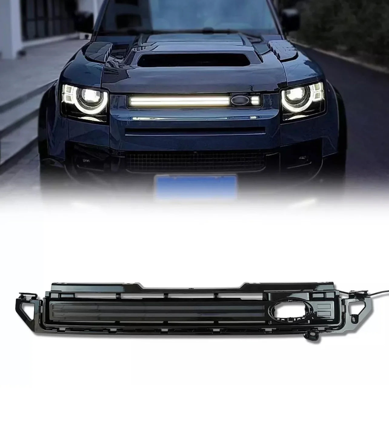 LED Show Grill Smoked Compatible With Land Rover Defender L633 (2020-24)