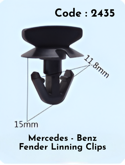 Fender Linning Clips (Set of 10) Code:2435 Compatible With Mercedes Benz