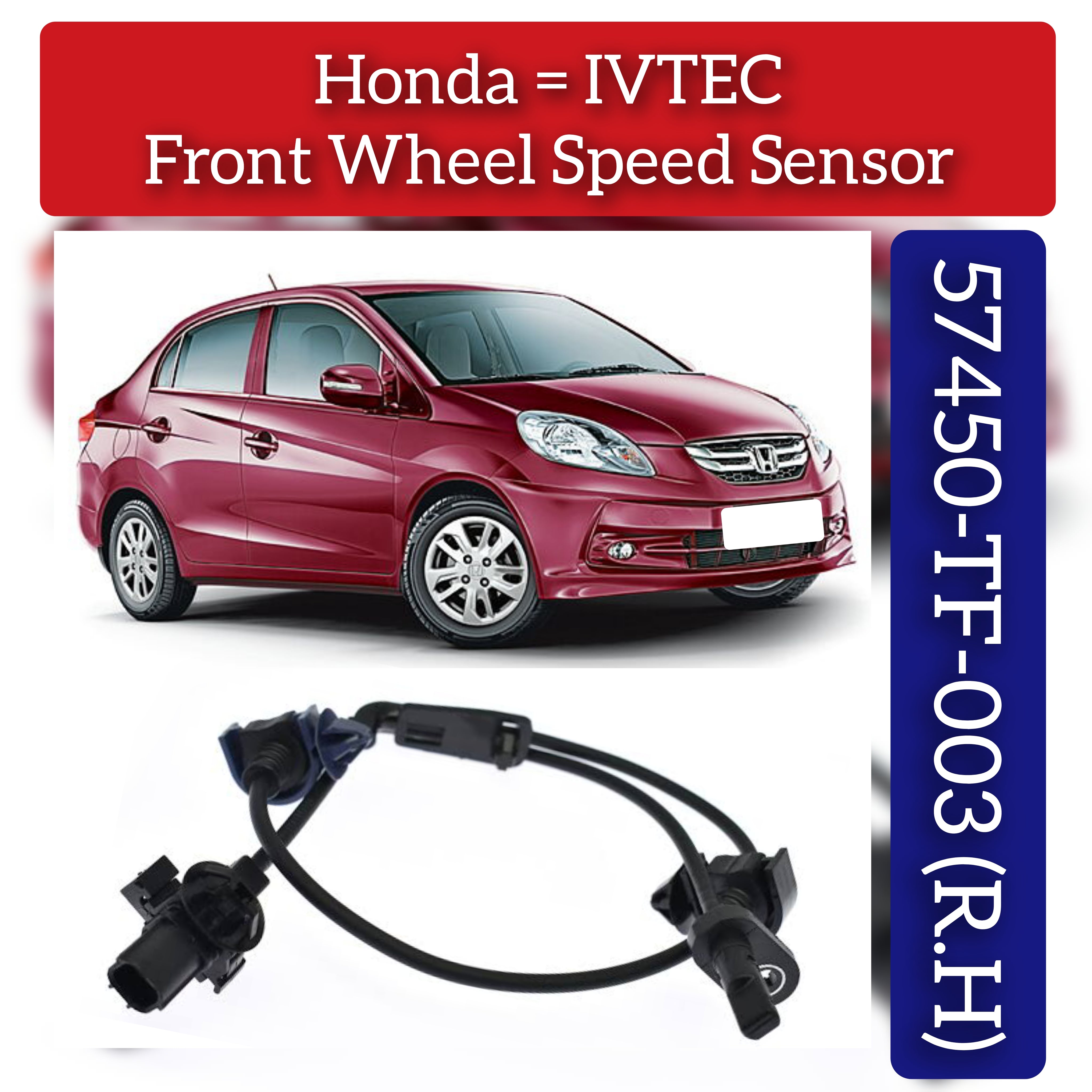 Front Right ABS Wheel Speed Sensor 57450TF003 Compatible With HONDA T5/IVTEC