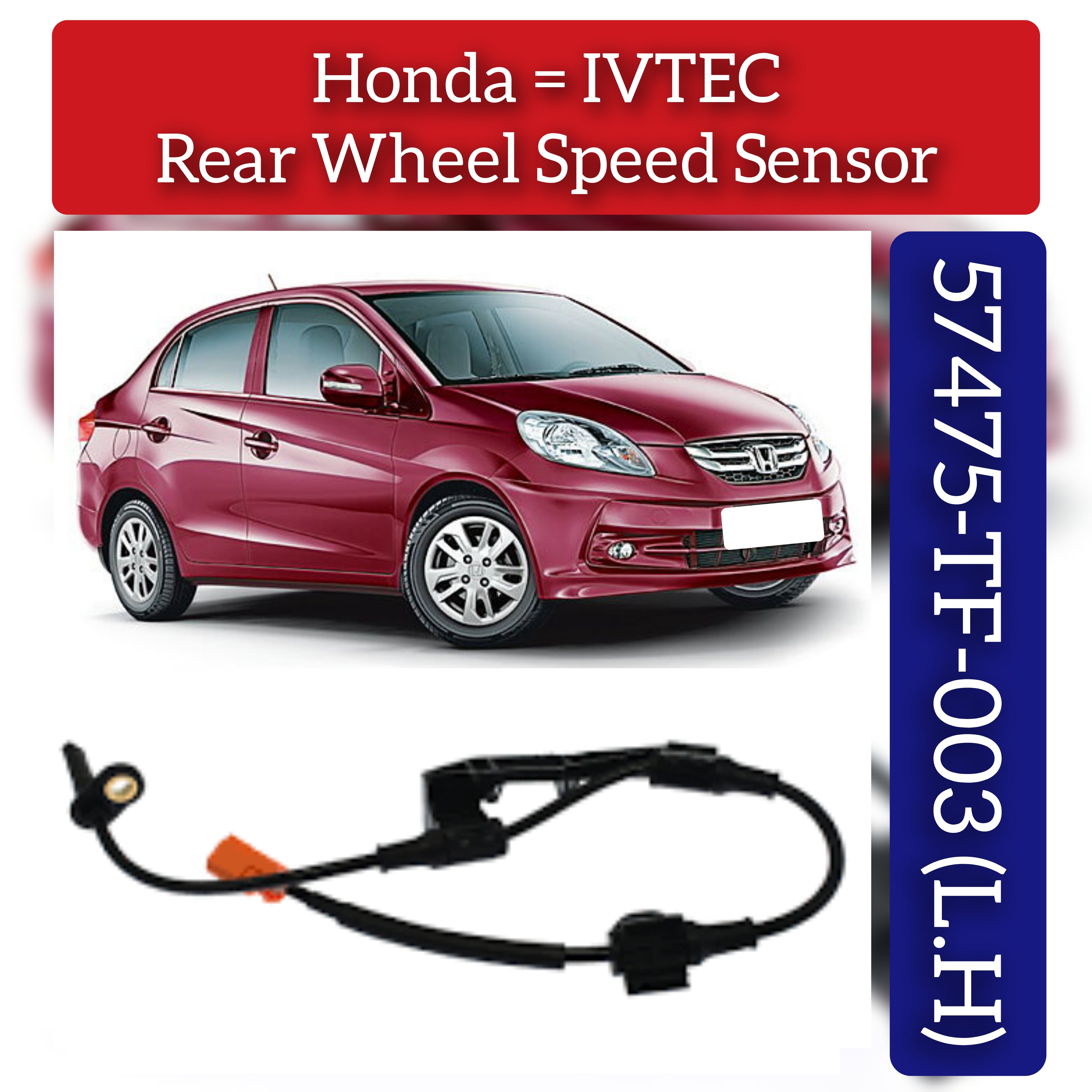 Rear Left ABS Wheel Speed Sensor 57475TF003 Compatible With HONDA T5/IVTEC