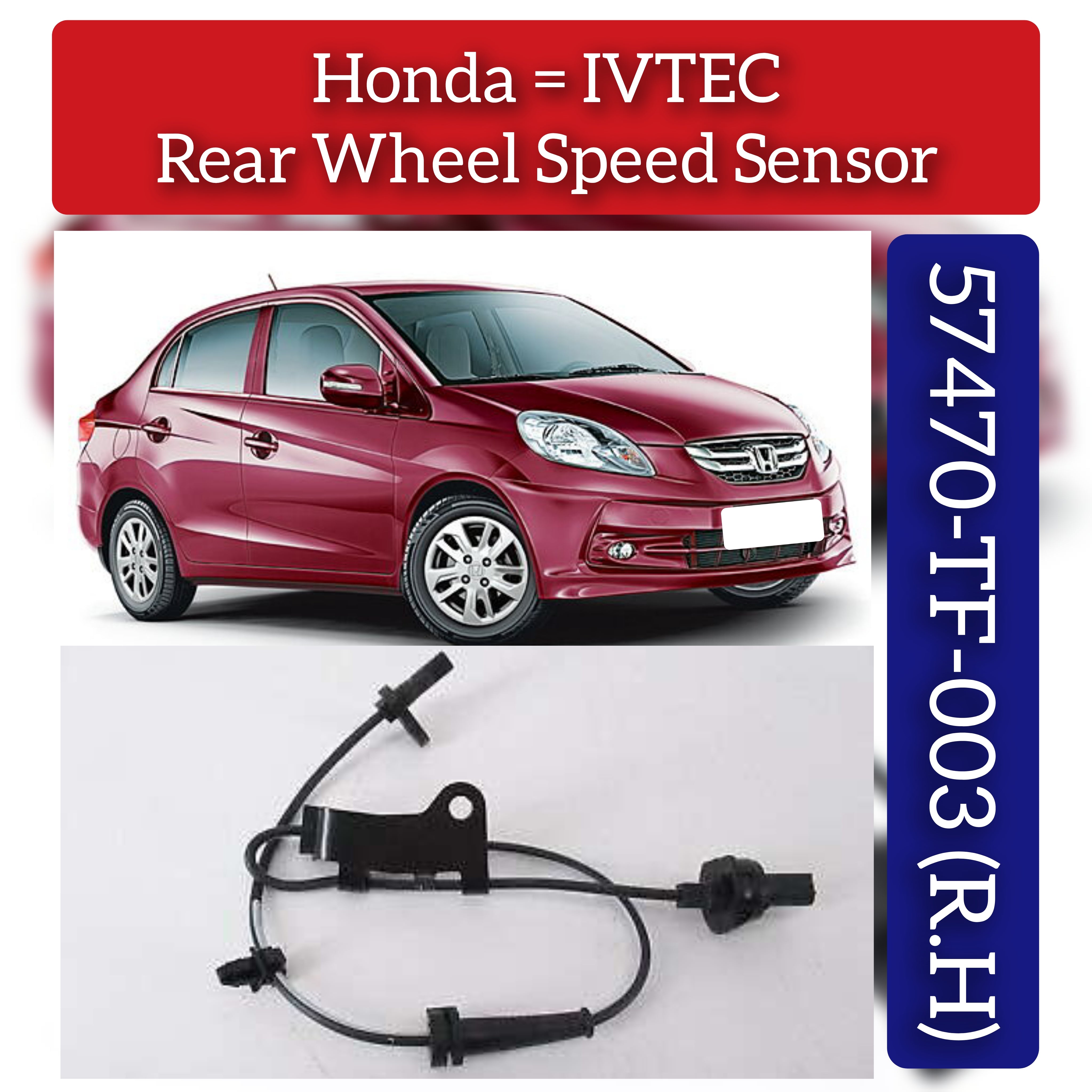 Rear Right ABS Wheel Speed Sensor  57470TF003 Compatible With HONDA T5/IVTEC