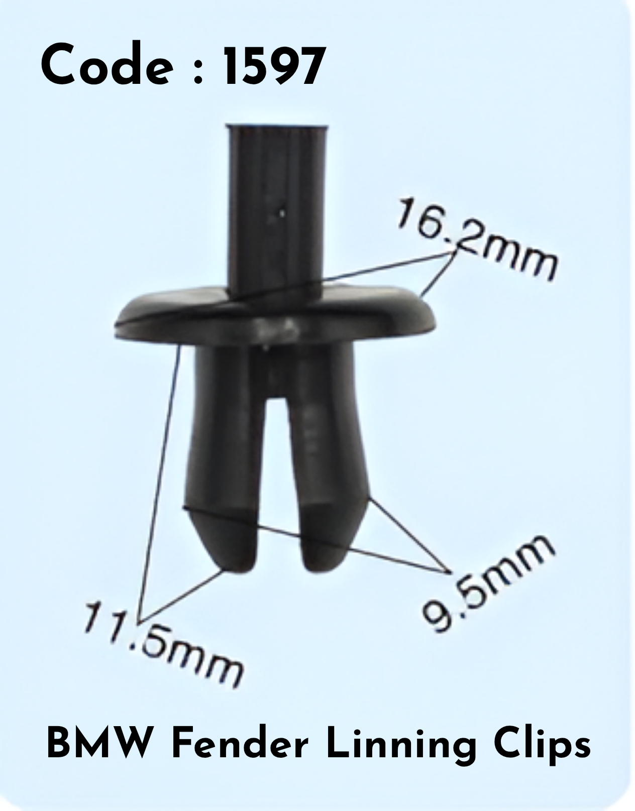 Fender Linning Clips (Set of 10) Code:1597 Compatible With BMW