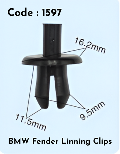 Fender Linning Clips (Set of 10) Code:1597 Compatible With BMW