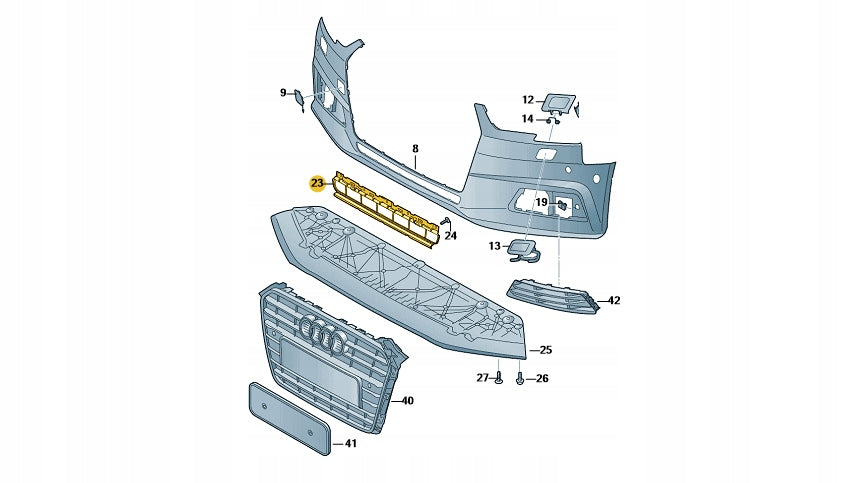 Front Bumper Lower Grill 8W0807683 8W0807683 Compatible With AUDI A4 B9 (8W2, 8WC) | A4 / S4  Tag No.174