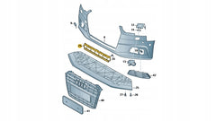 Front Bumper Lower Grill 8W0807683 Compatible With AUDI A4 B9 (8W2, 8WC) | A4 / S4  Tag No.174