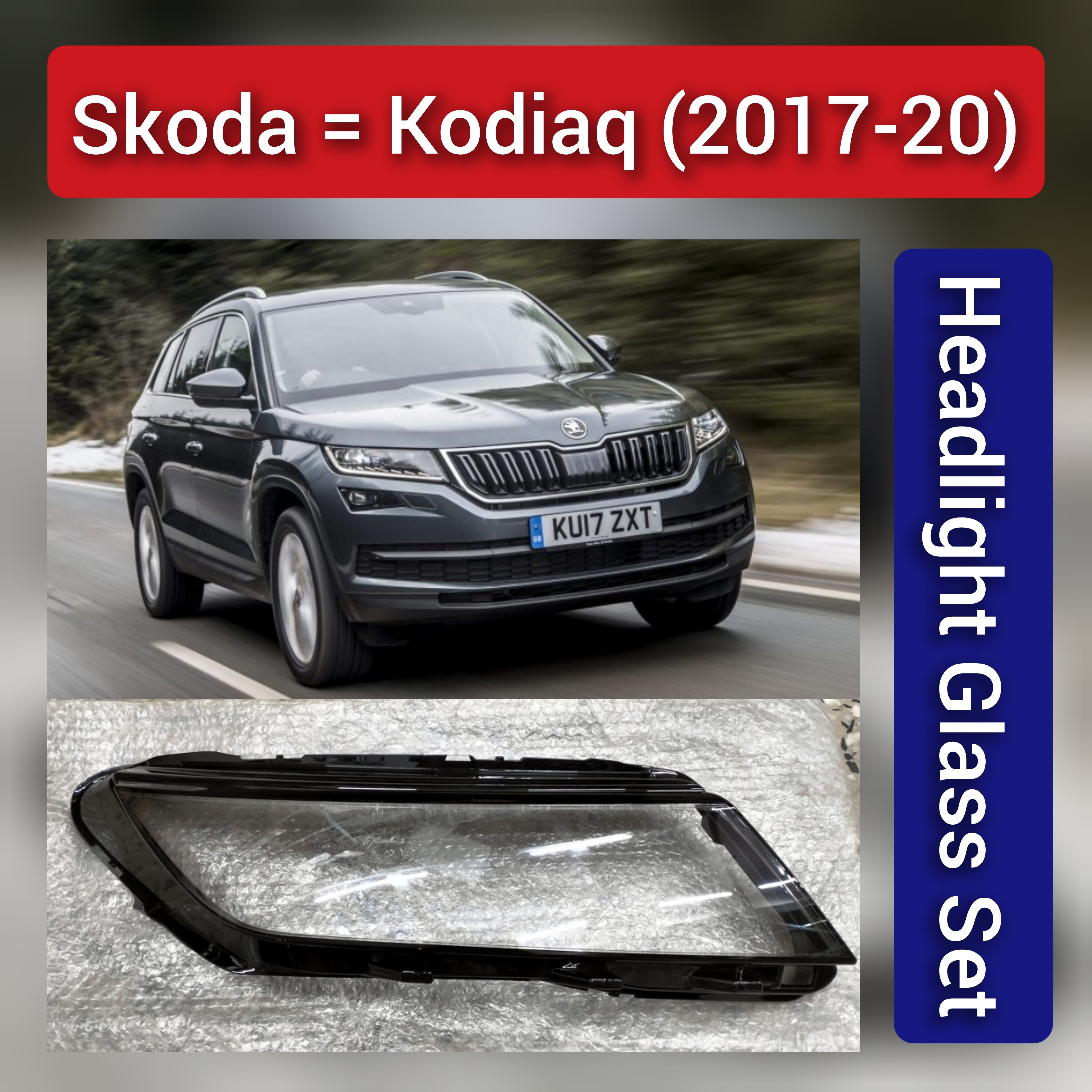 Front Headlight Glass Compatible with Skoda Kodiaq 2017 - 2020.