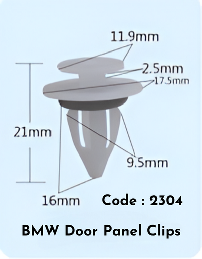 Door Panel Clips {Set Of 10} Code:2304 Compatible With BMW