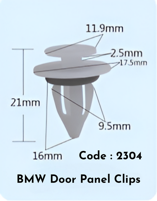 Door Panel Clips {Set Of 10} Code:2304 Compatible With BMW