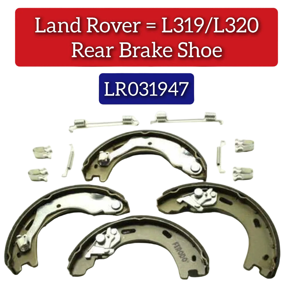 Rear Parking Brake Shoe Set LR031947 Compatible With LAND ROVER DISCOVERY IV (L319) & | LR4 RANGE ROVER SPORT I (L320)