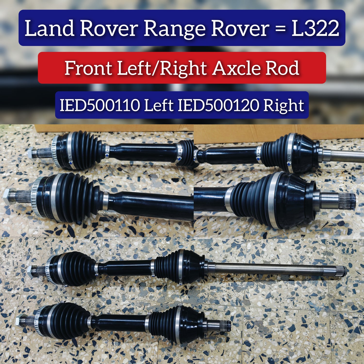 Front Propeller Shaft Left IED500120 Right IED500110 Compatible With LAND ROVER RANGE ROVER III (L322)