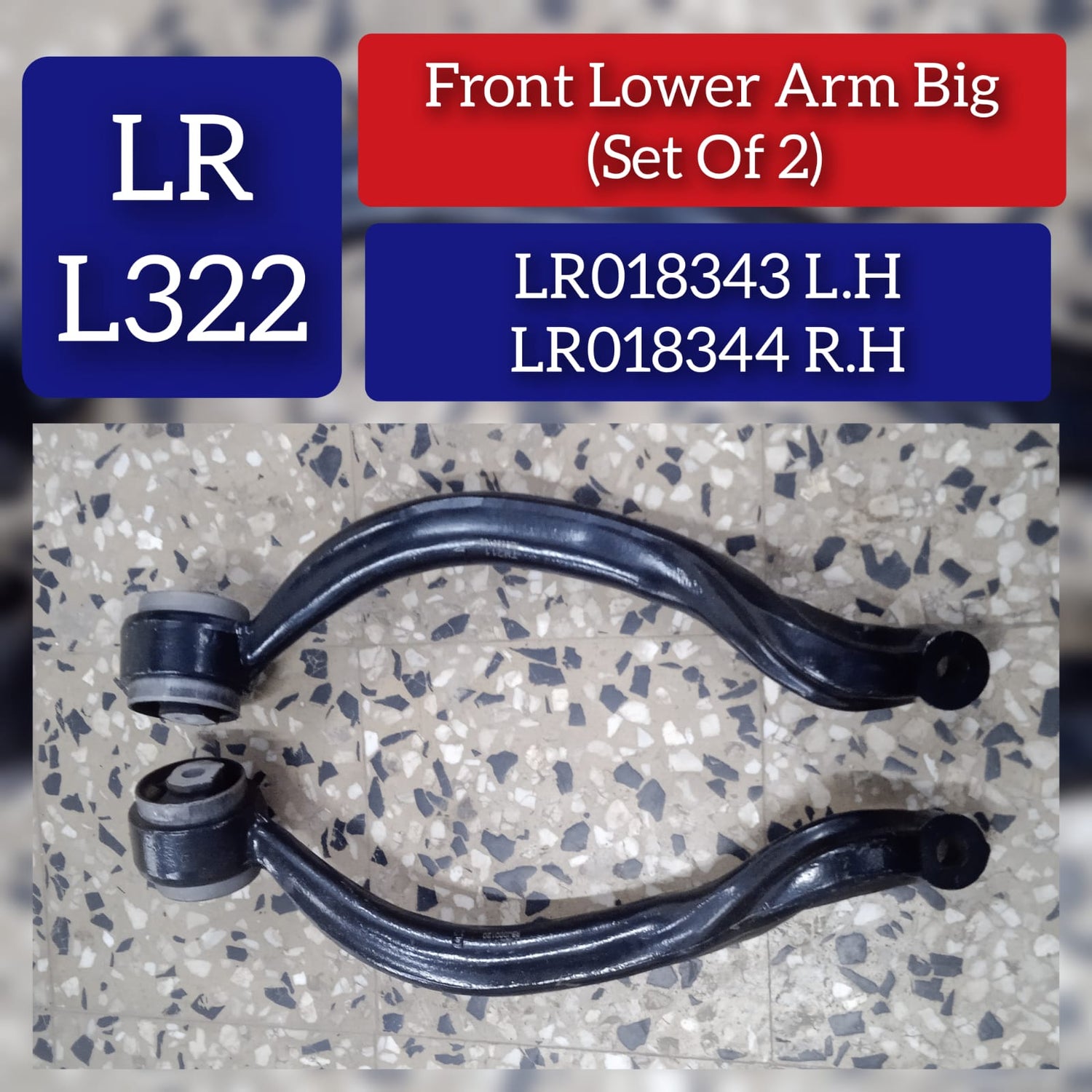 Front Lower Control Arm (Set Of 2) Left LR018343 & Right LR018344 Compatible with LAND ROVER RANGE ROVER III (L322)