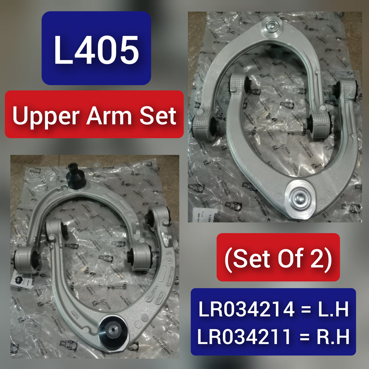 Front Upper Control Arm (Set Of 2) Left LR034214 & Right LR034211 Compatible with LAND ROVER RANGE ROVER IV (L405)