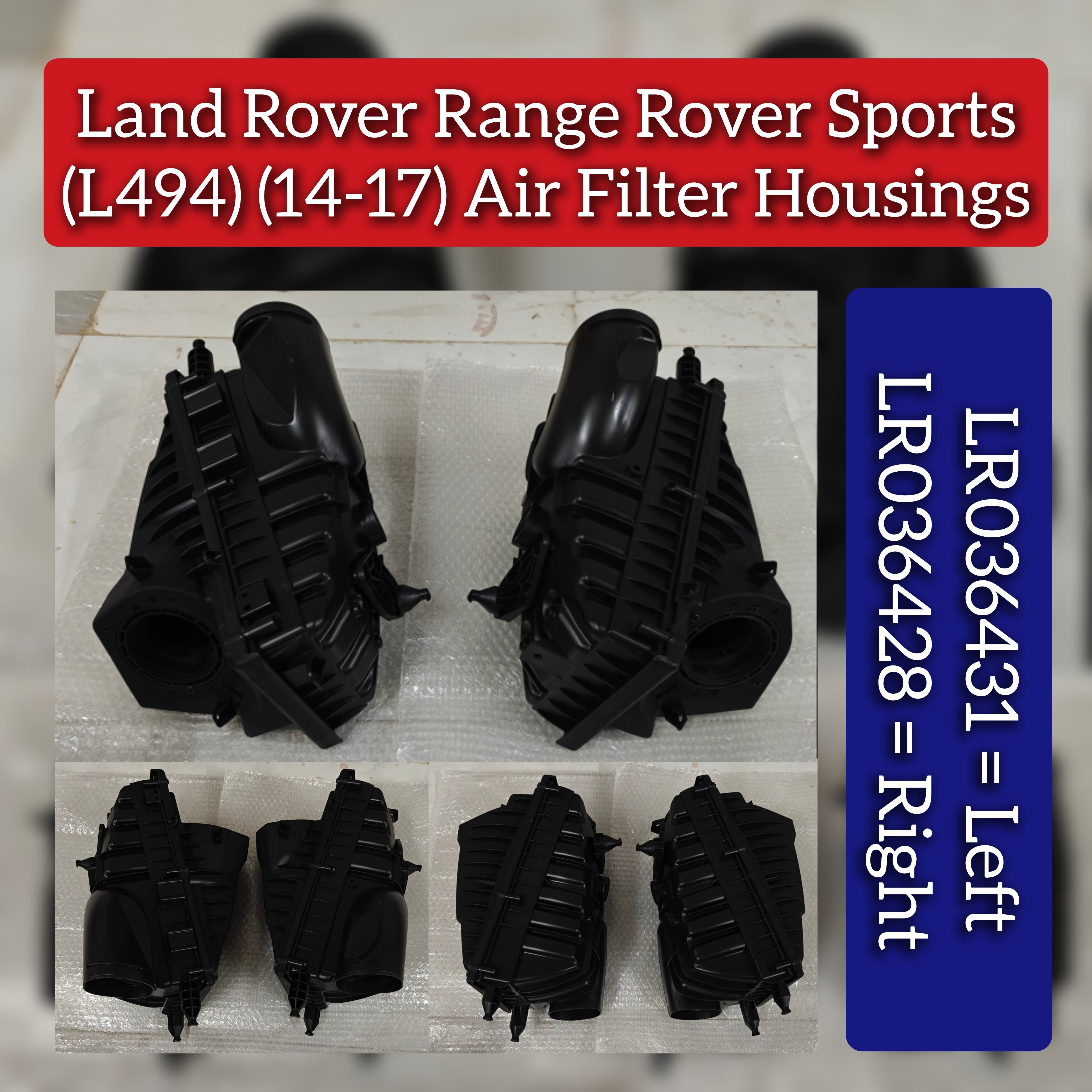 Air Filter Housing Right LR036428 & Left LR036431 Compatible With Land Rover Range Rover Sport - L494 (2014-2017)
