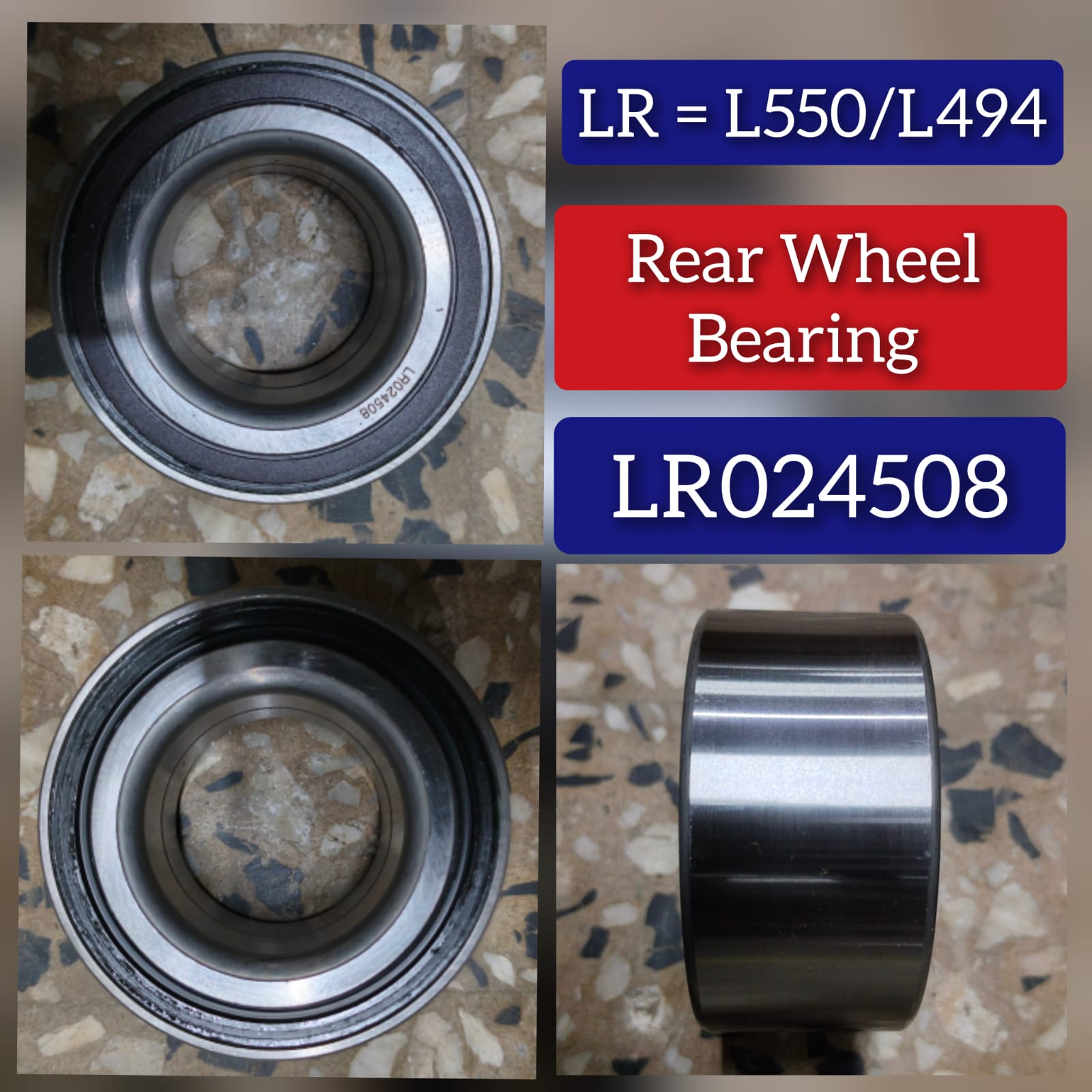 Rear Wheel Bearing LR024508 LR072110 LR125663 Compatible With LAND ROVER RANGE ROVER EVOQUE (L538) & RANGE ROVER SPORT II (L494) & JAGUAR F-TYPE Convertible X152 & XE X760 & XF I X250 & XJ X351