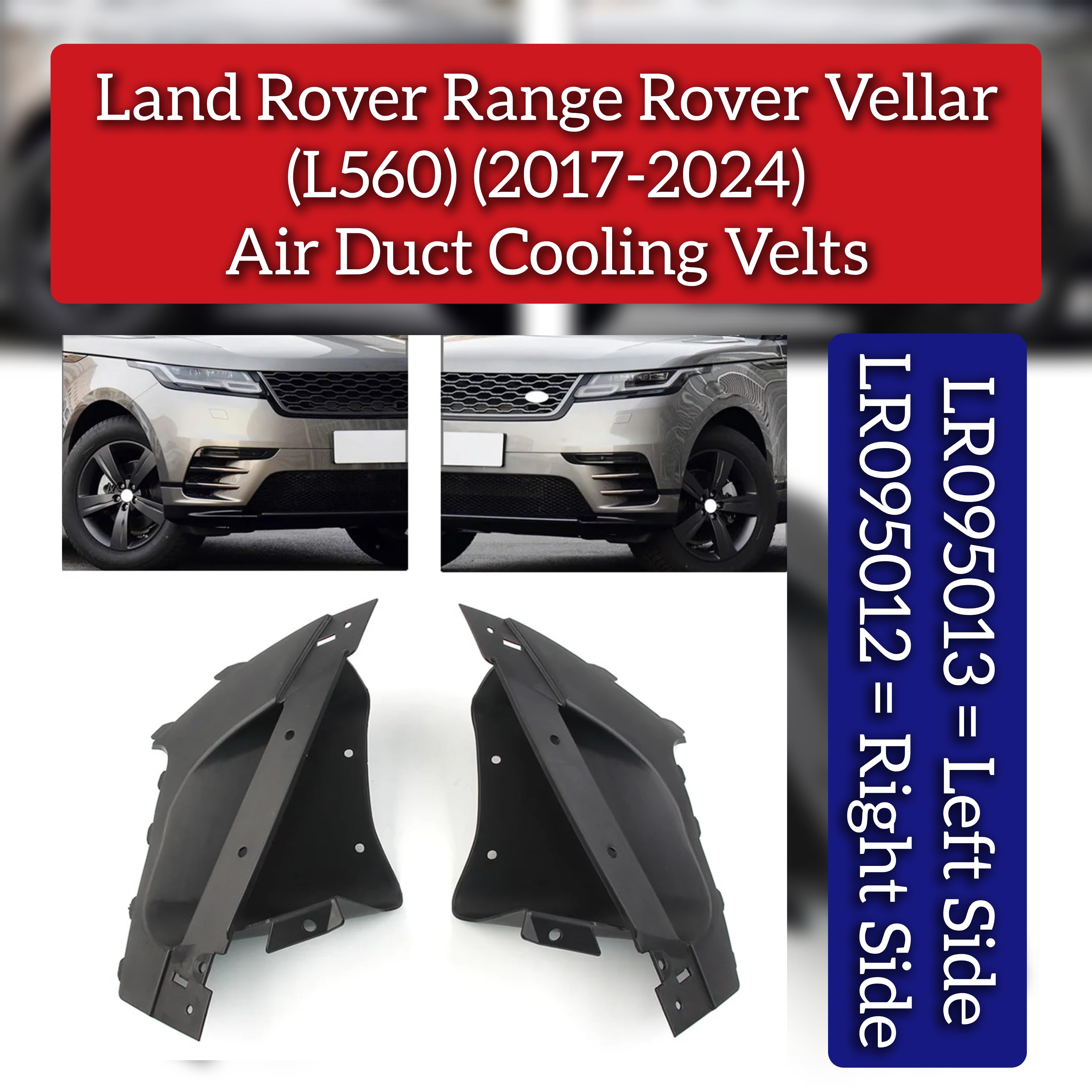 Air Duct Cooling Vents Right LR095012 & Left LR095013 Compatible With Land Rover Range Rover Velar - L560 (2017-2024)