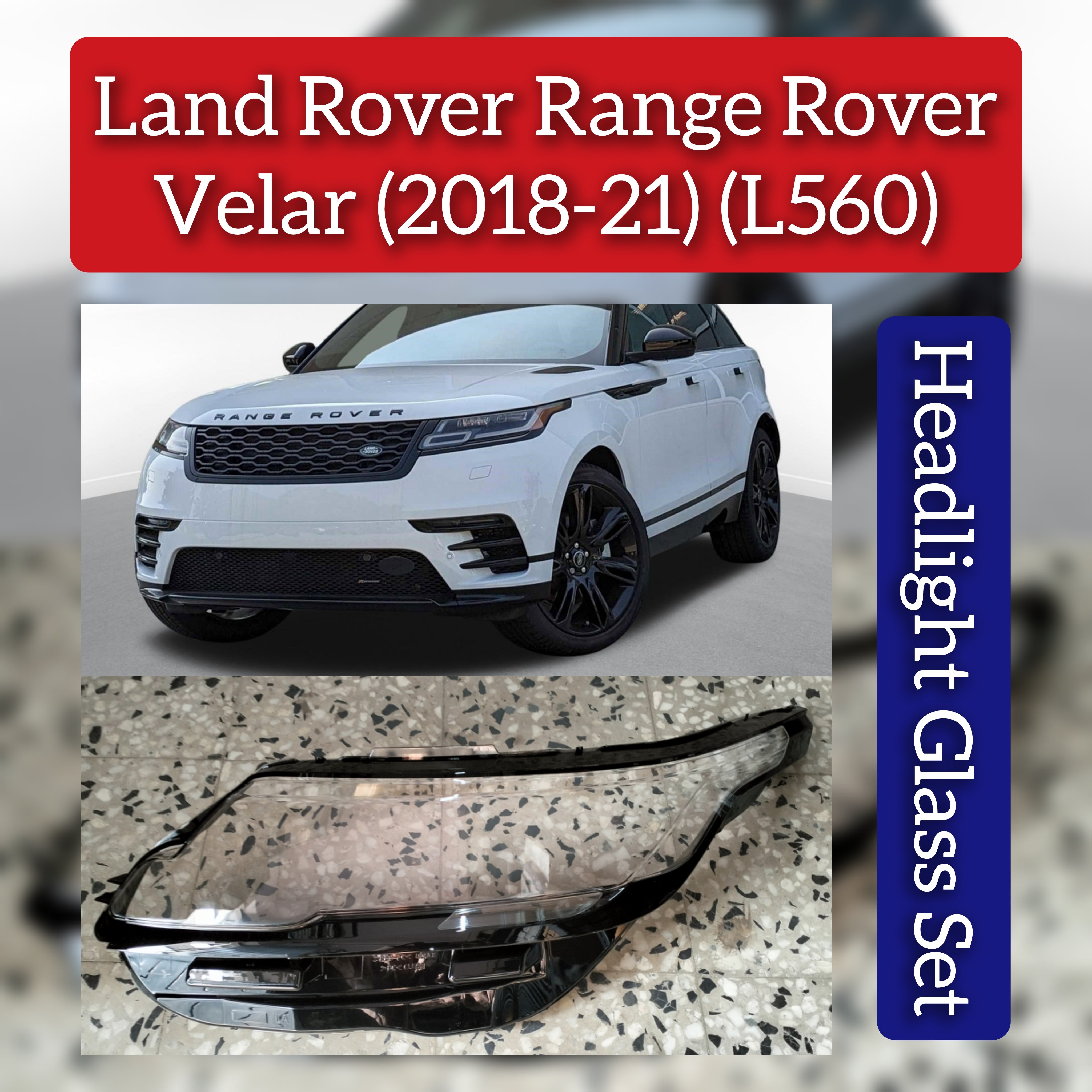 Front Headlight Glass Compatible with  Land Rover Range Rover Velar 2018-21(L560).