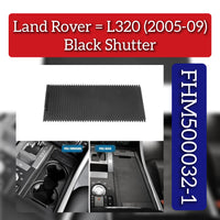 Black Central Console Drink Water Cup Holder Cover Shutter Roller Trim FHM500032-1 Compatible With  Land Rover L320 2005-2009