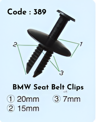 Seat Belt Clips {Set Of 10} Code:389 Compatible With BMW