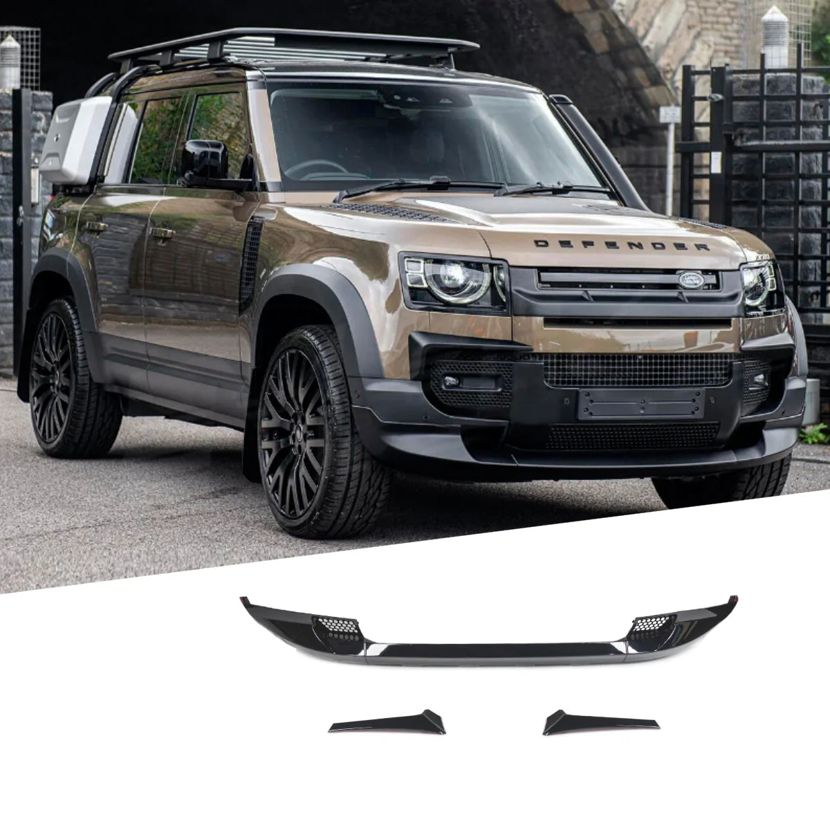 Front Bumper Lip Spoiler Compatible With Land Rover Defender 5 L663