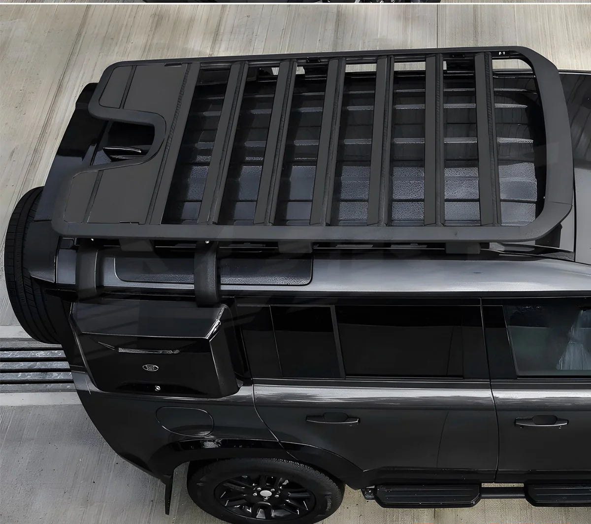 Black Roof Basket Compatible With Land Rover Defender L633 (2020-2024)