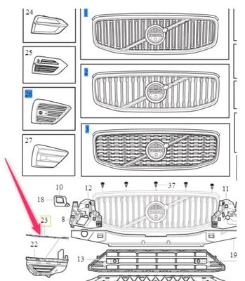 Front Bumper Bracket Right 31425182 & Left 31425181 Compatible With VOLVO  Volvo XC60 & VOLVO XC60 II (246) Tag No.2603