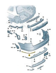 Rear Bumper Chrome Left 3AD807459 Right 3AD807460 Compatible With Volkswagen  PASSAT B7 (362) Tag No.160