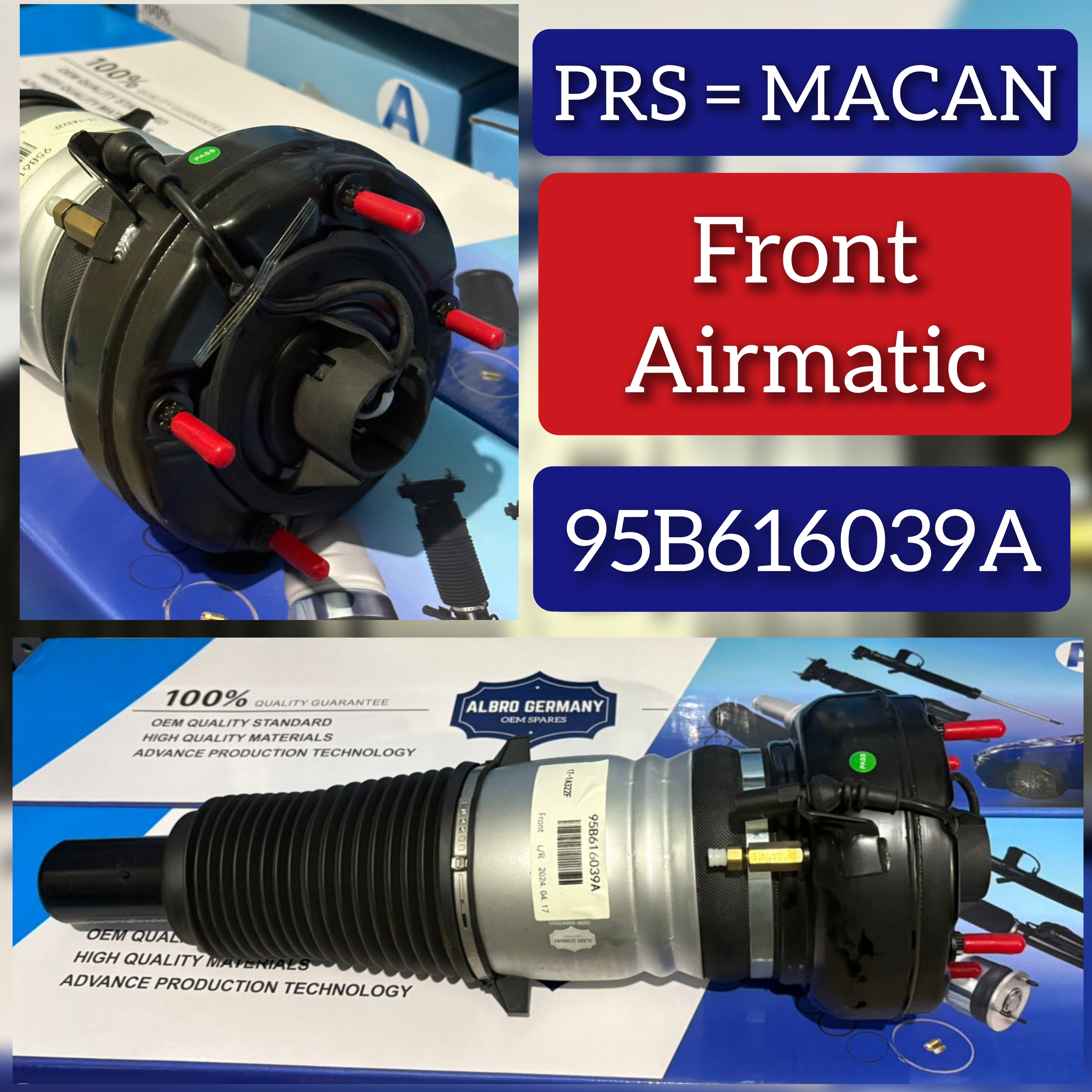 Front Left & Right Air Suspension Springs 95B616039 95B616039A Compatible With PORSCHE MACAN (95B)