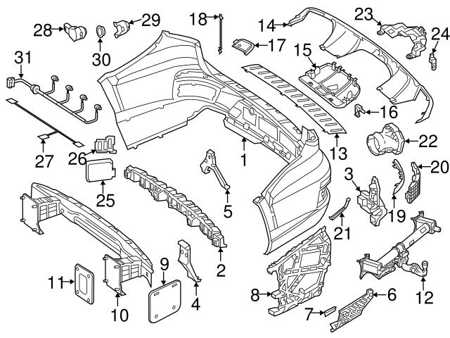 Rear Bumper Bracket Set Left 1668852714 & Right 1668852814 Compatible With Mercedes-Benz GLS W166 (2012-19) Tag No.604