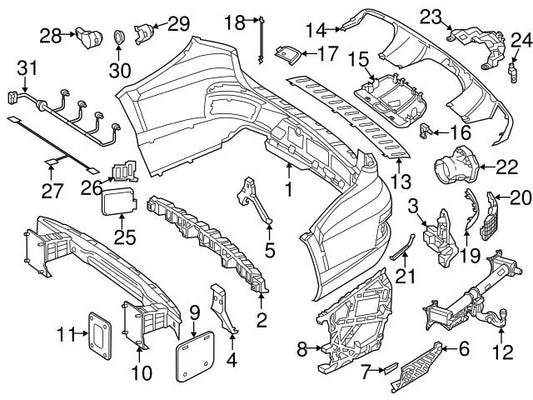 Rear Bumper Bracket Left 1668852714 & Right 1668852814 Compatible With Mercedes-Benz GLS W166 (2012-19) Tag No.604