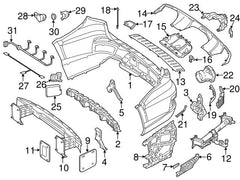 Rear Bumper Bracket Set Left 1668852714 & Right 1668852814 Compatible With Mercedes-Benz GLS W166 (2012-19) Tag No.604