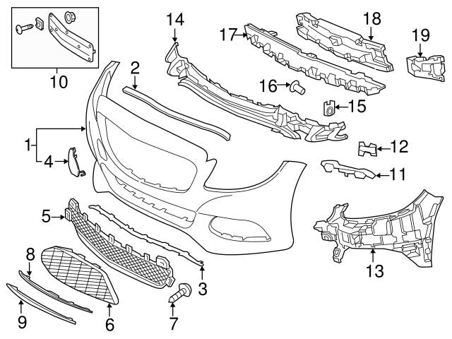 Front Lower Bumper Bracket 2058851165 Compatible With Mercedes-Benz C-CLASS W205 (2015-2018) Tag No.792