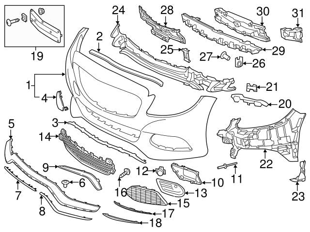 Front Bumper Bracket Left 2058853165 & Right 2058853265 Compatible With Mercedes-Benz C-CLASS W205 (2015-2018) Tag No.791