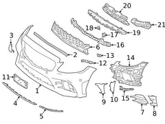 Front Bumper Bracket Left 2058855502 & Right 2058855602 Compatible With Mercedes-Benz C-CLASS W205 (2019-2021) Tag No.789