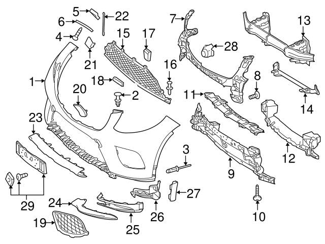 Fog Lamp Bracket Left 2928850024 & Right 2928850124 Compatible With MERCEDES-BENZ GLE Coupe (C292) Tag No.1001