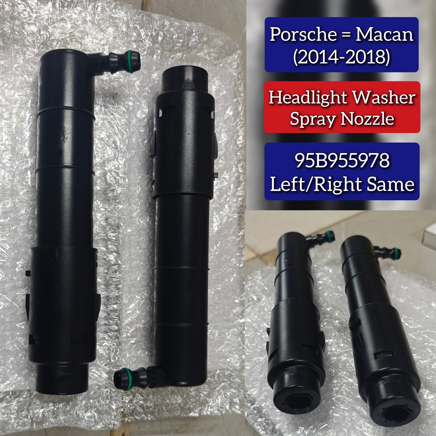 Headlight Washer Spray Nozzle Right & Left Same 95B955978 Compatible With Porsche Macan (2014-2017)