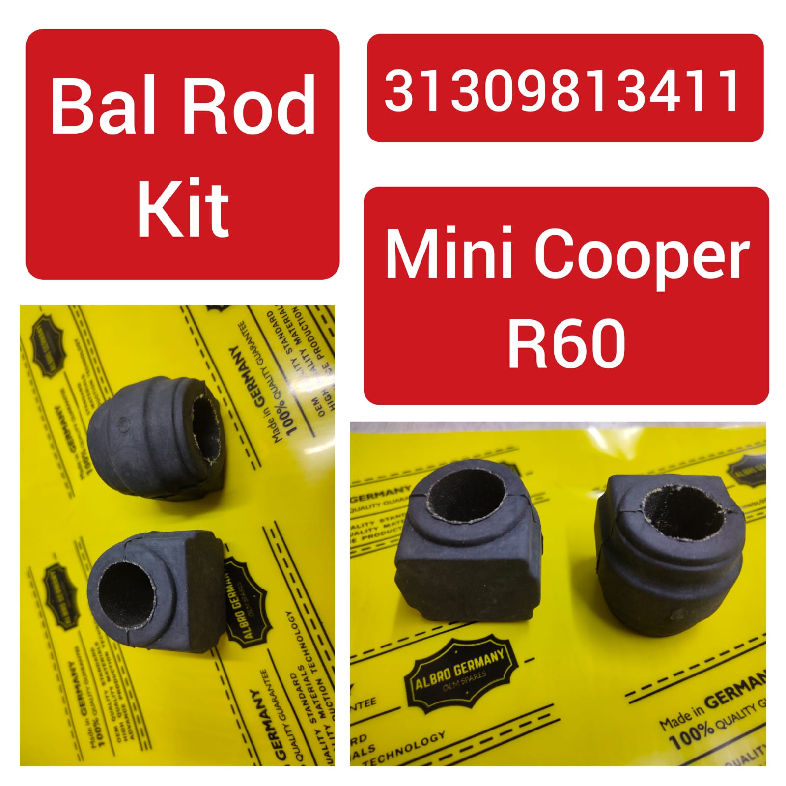 Front Stabilizer Sway Bar Bushing Kit 31309813411 31356772843 Compatible With  MINI (R56) & MINI COUNTRYMAN (R60)