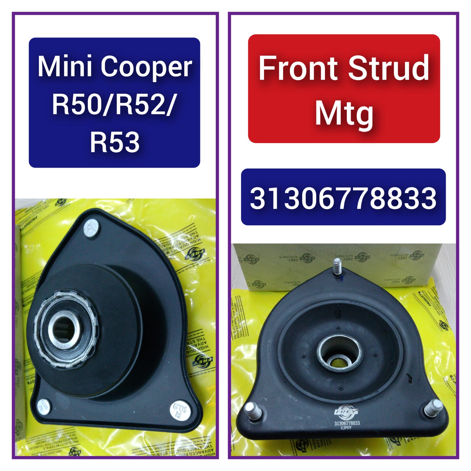 Front Suspension Support Strut Mount 31306778833 31306769741 Compatible With Mini Cooper R50 & R52 & R53
